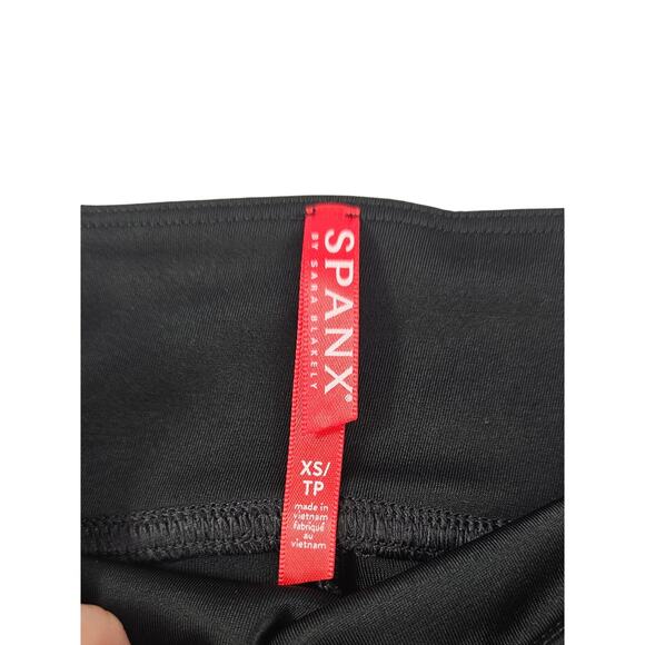 Spanx shape faux leather leggings shiny black thrasher grunge XS full length EUC - Picture 5 of 9